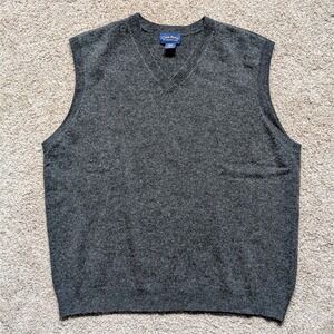 Charter Club Club Room Mens XL Lambs Wool Sweater Vest Preppy Classic Old Money